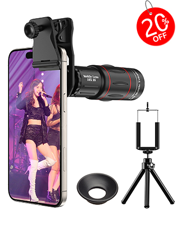 Amazon.co.jp: Apexel 望遠レンズ 単眼鏡 18X望遠レンズ/魚眼レンズ