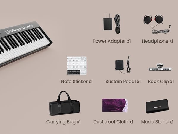 Amazon.com: Finger Dance Folding Piano Keyboard 88 Keys, Portable