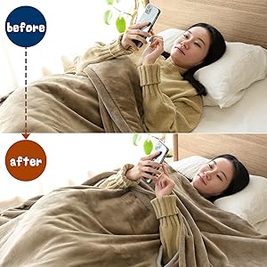 Amazon | [山善] 電気毛布 掛け 188×130cm 洗える ハンズフリー毛布