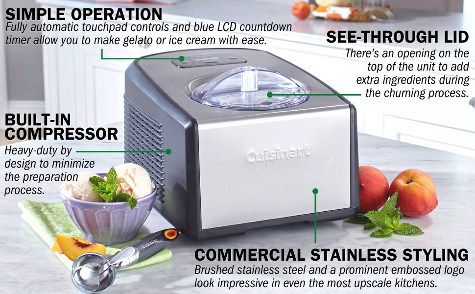 Amazon.com: Cuisinart 1.5-Quart Ice Cream Maker and Gelato Machine