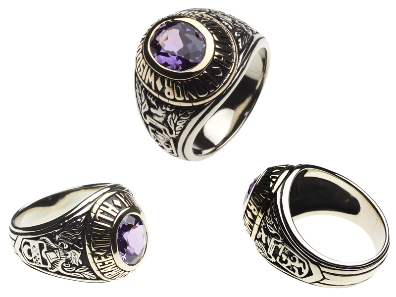 Amazon | [セノーテ] 2トーン カレッジ リング アレキサンドライト