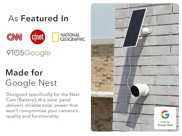 Wasserstein ソーラーパネル(Google Nest Cam 用 2個 Wasserstein