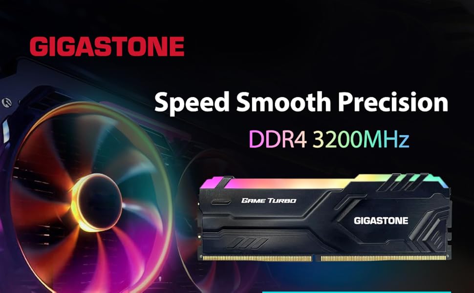 RGB DDR4 RAM】GIGASTONE Game TURBO 32GB Kit (2x16GB) DDR4 3200MHz