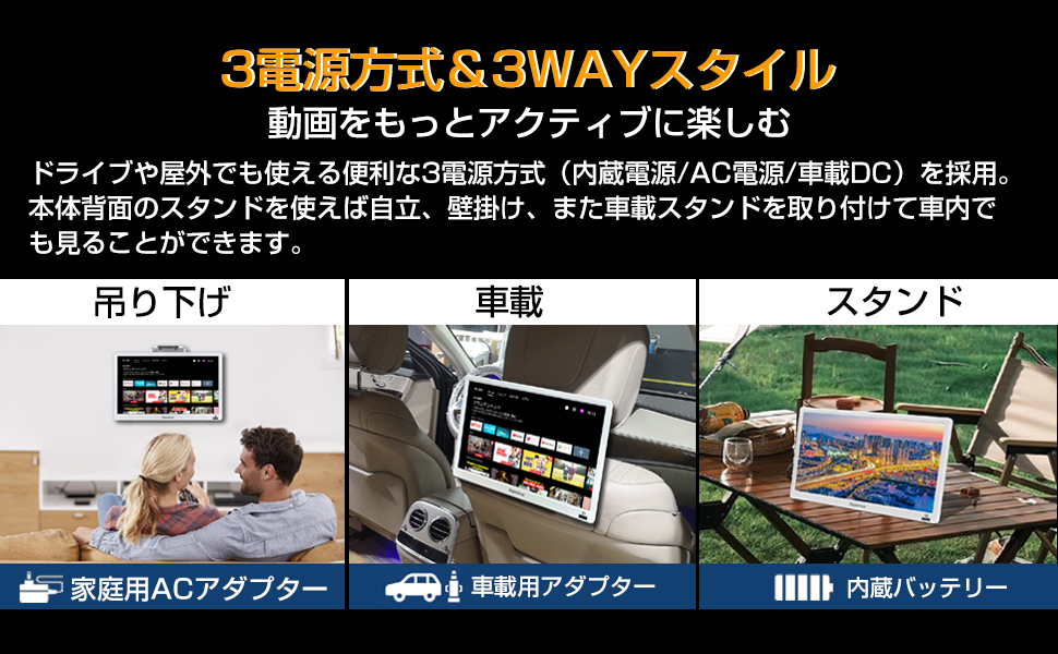 Amazon | 14インチポータブルスマートテレビ(Android TV) チューナー