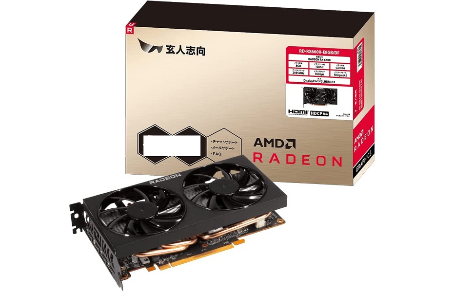 Amazon | 玄人志向 グラフィックボード AMD Radeon RX6600 GDDR6 8GB