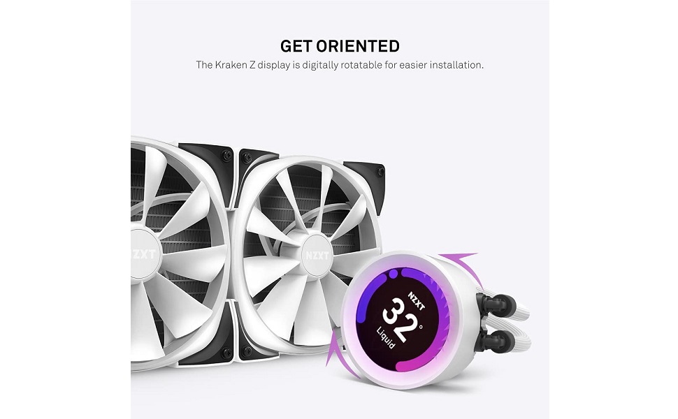 Amazon | NZXT KRAKEN Z63 ホワイト 簡易水冷CPUクーラー 液晶モニタ