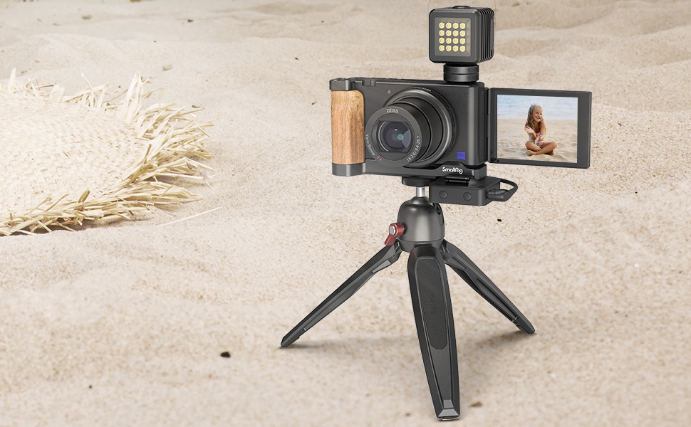 Amazon | SmallRig ZV1カメラ専用L型プレート 木製ハンドル付き-2936