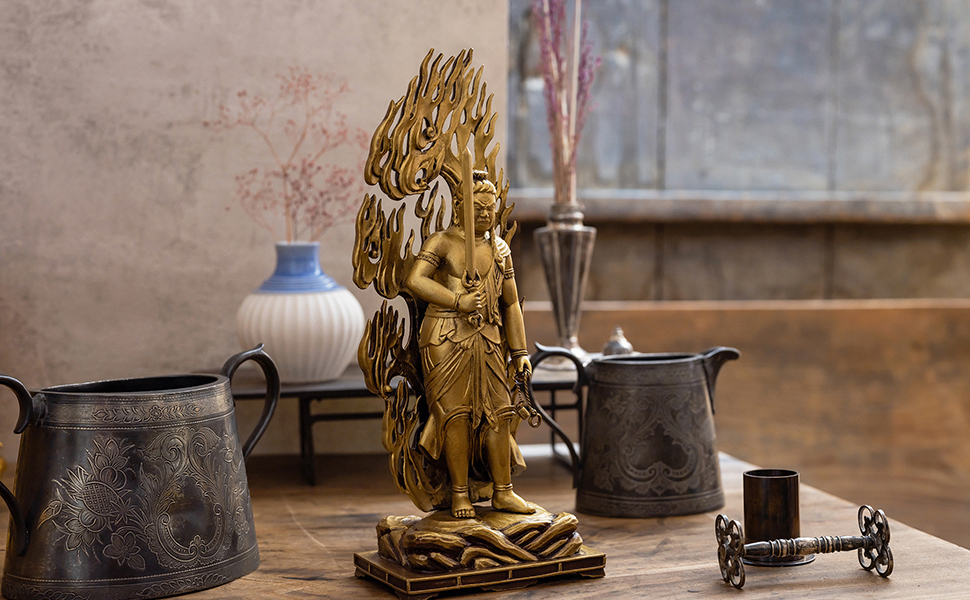 Amazon｜仏像 不動明王 蝋型25cm（金色/青銅（ブロンズ）製） 仏師