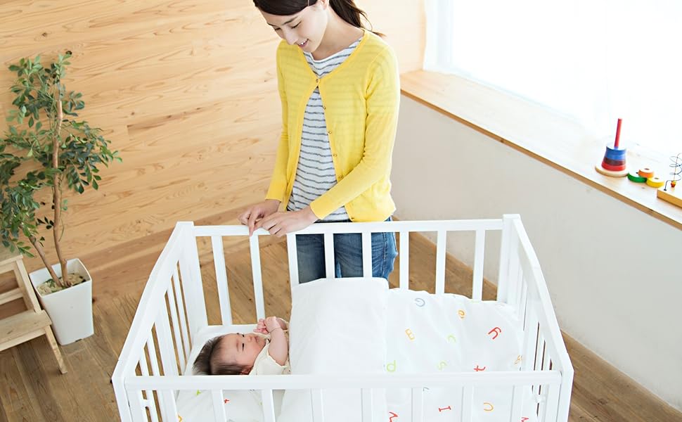 Amazon.co.jp: カトージ ミニベッド 折りたたみ ナチュラル 66x97x94