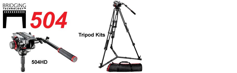 Amazon | Manfrotto ビデオキット カーボンファイバー三脚 504HD-535K