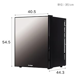 Amazon.co.jp: A-stage 40L 1ドアノンフロン冷蔵庫 ブラック AR