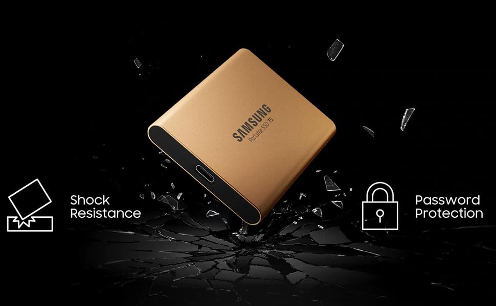 Samsung T5 1 TB USB 3.1 Gen 2 (10 Gbps, Type-C) External Solid