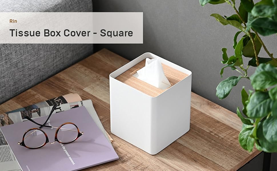 Amazon.com: Yamazaki Home Rin Reusable Tissue Box Cover Metal