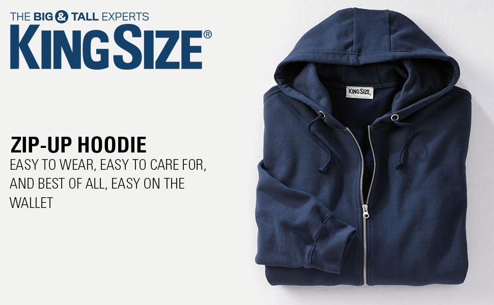 Amazon.com: KingSize Men's Big & Tall Fleece Zip-front Hoodie