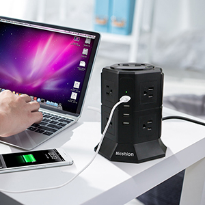 Amazon.co.jp: 電源タップ タワー式 縦型コンセント 2つのバイポーラ