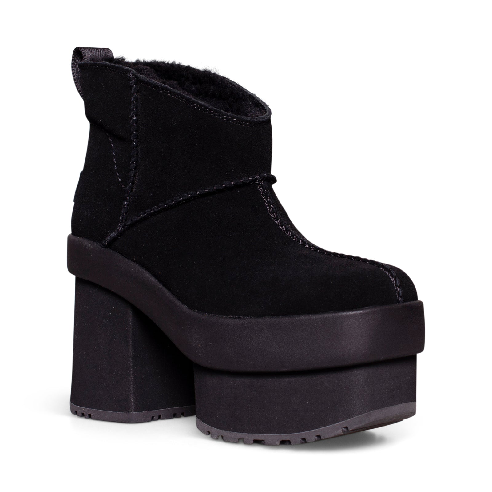 UGG New Heights Platform Mini Black Boots - Women's – MyCozyBoots