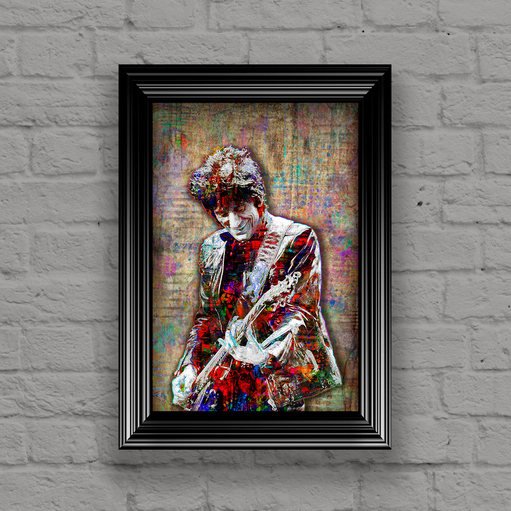 Ronnie Wood Poster, Rolling Stones Gift, Ron Wood Tribute Fine Art