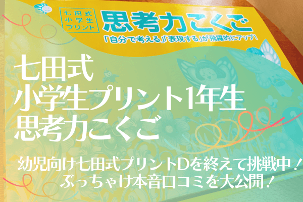 七田式継続3年目！小学生プリント思考力国語2年生をブログで口コミ -