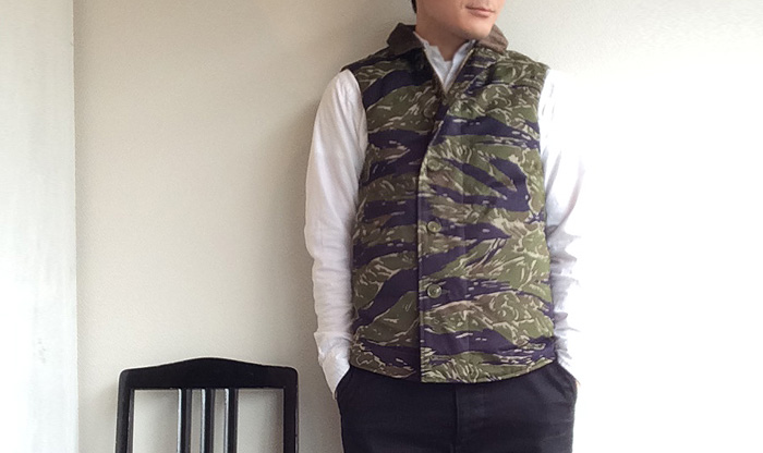 デッキベスト タイガーカモ Deck Vest,Tiger Camo／Workers - マメチコ