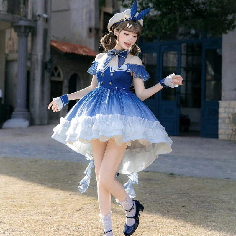 紺青の銀河の刺繍ジャンパースカート[2026年5月下旬-6月下旬発送予定