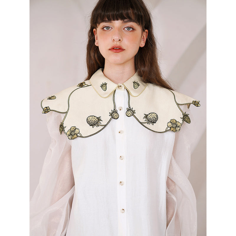 植物図鑑の刺繍襟ブラウス – ManusMachina