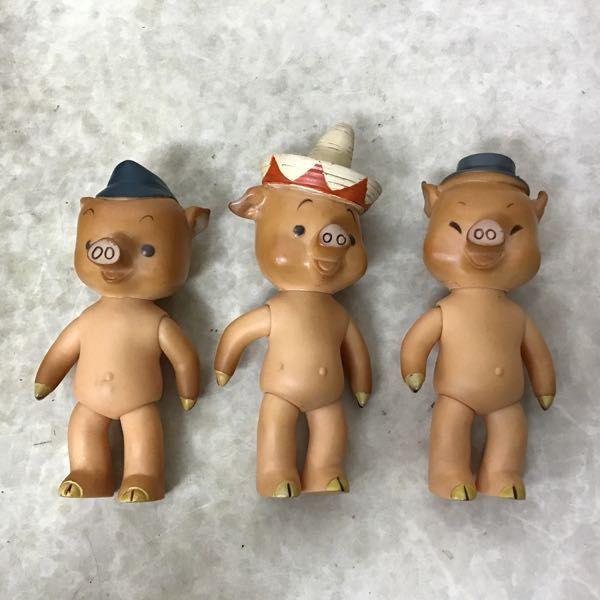 旧バンダイ NHK人形劇 三匹の子ぶた ブーフーウー 狼 ソフビ / 当時物