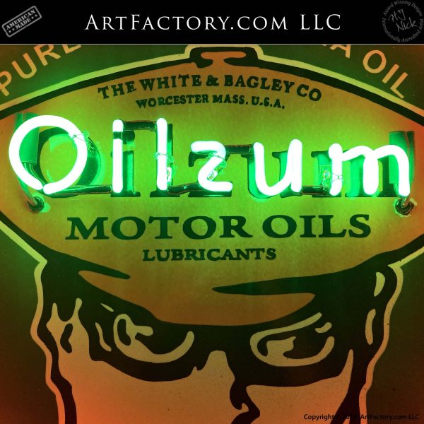Vintage Oilzum Neon Sign: 