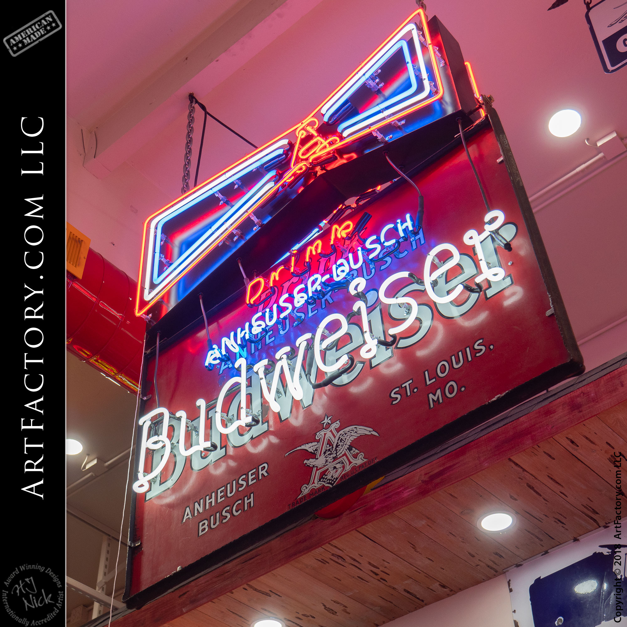 Vintage Budweiser Neon Sign: Drink Anheuser-Busch St. Louis MO