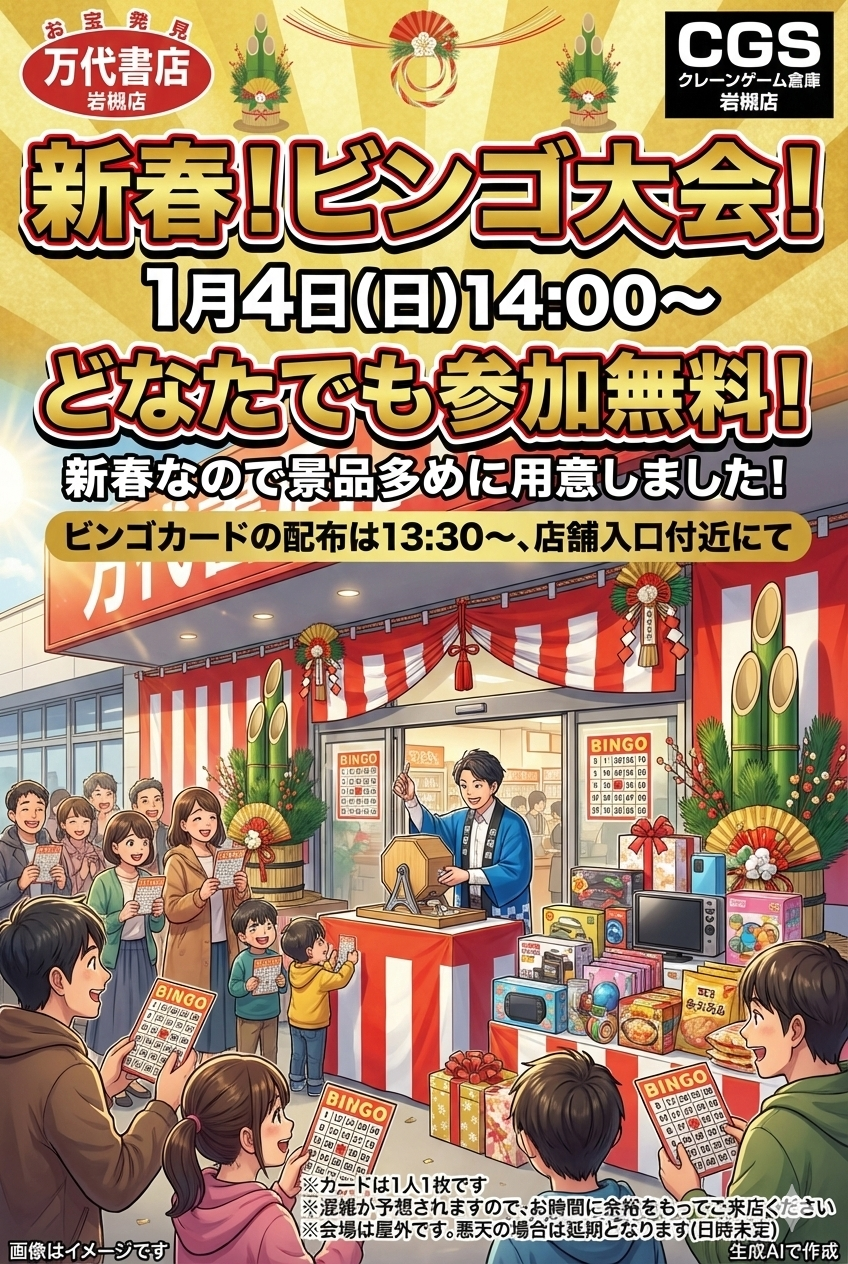 12/25～1/25】新春初売り！イベントもりだくさん‼️ - 万代書店 岩槻店