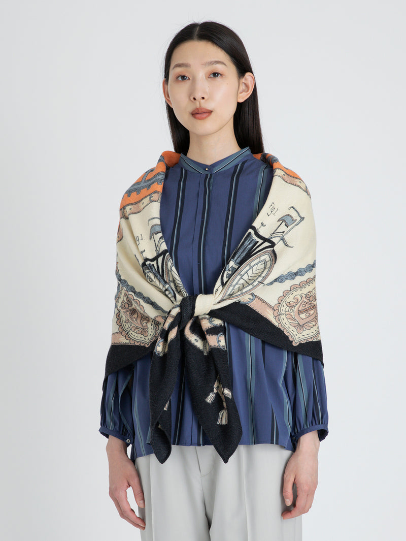 ウールシルクストールヘリンボーン織120＞ヴィンテージサイクル – manipuri