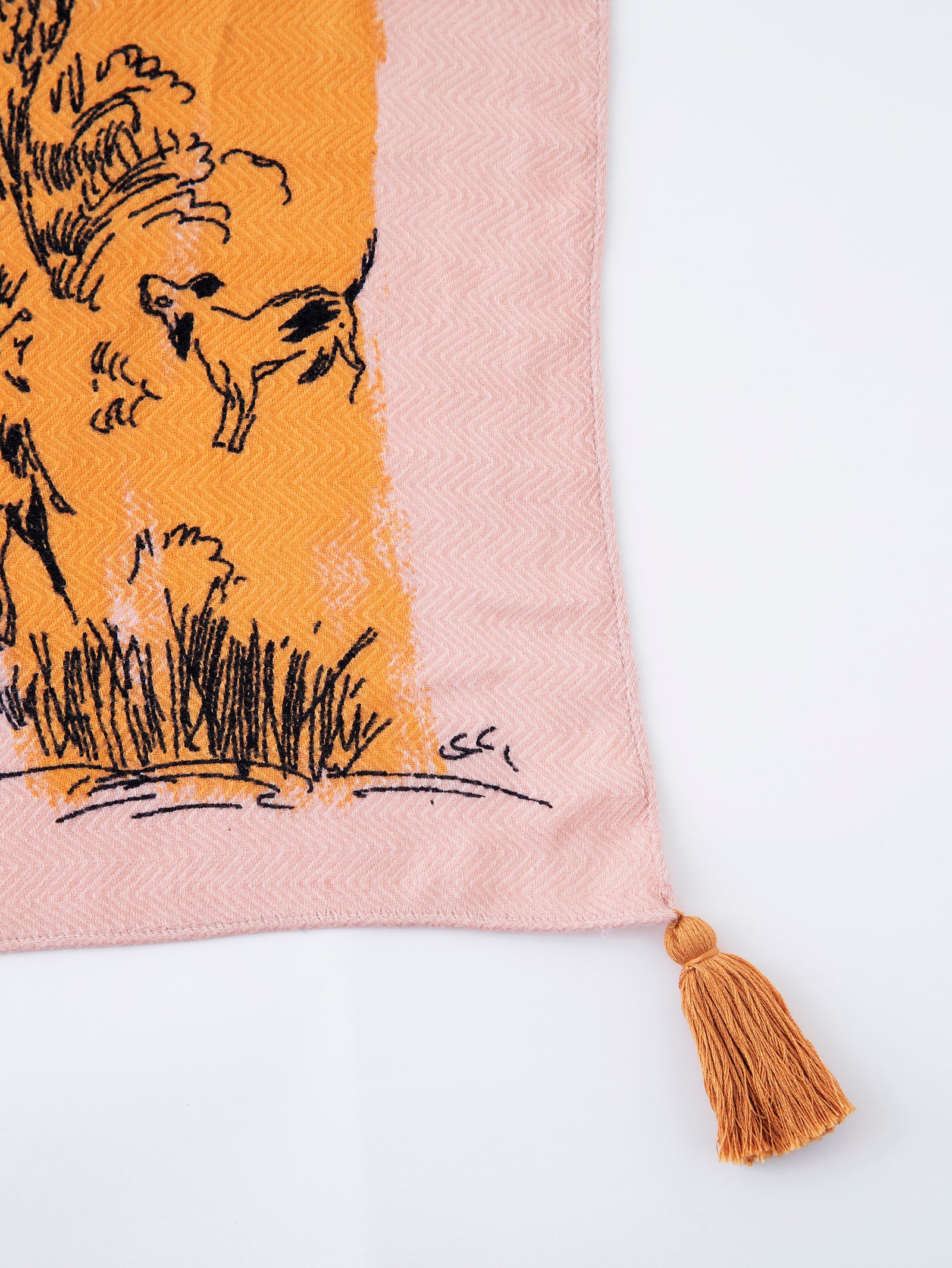 ウールシルクストールヘリンボーン織タッセル付き120＞レディ – manipuri