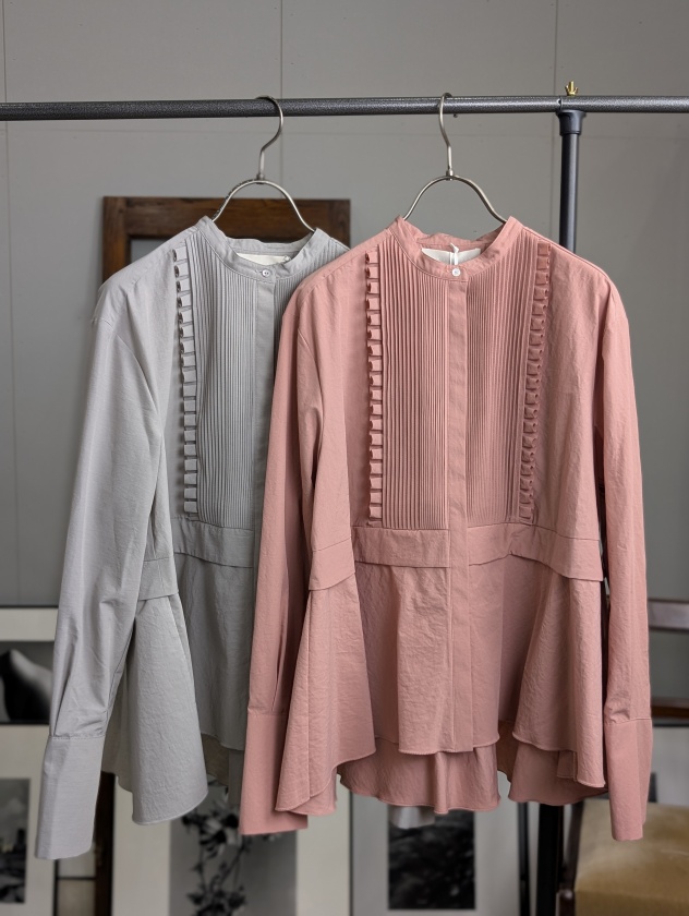 MARILYN MOON】マリリンムーン タックフリルフレアシャツ tuck frill