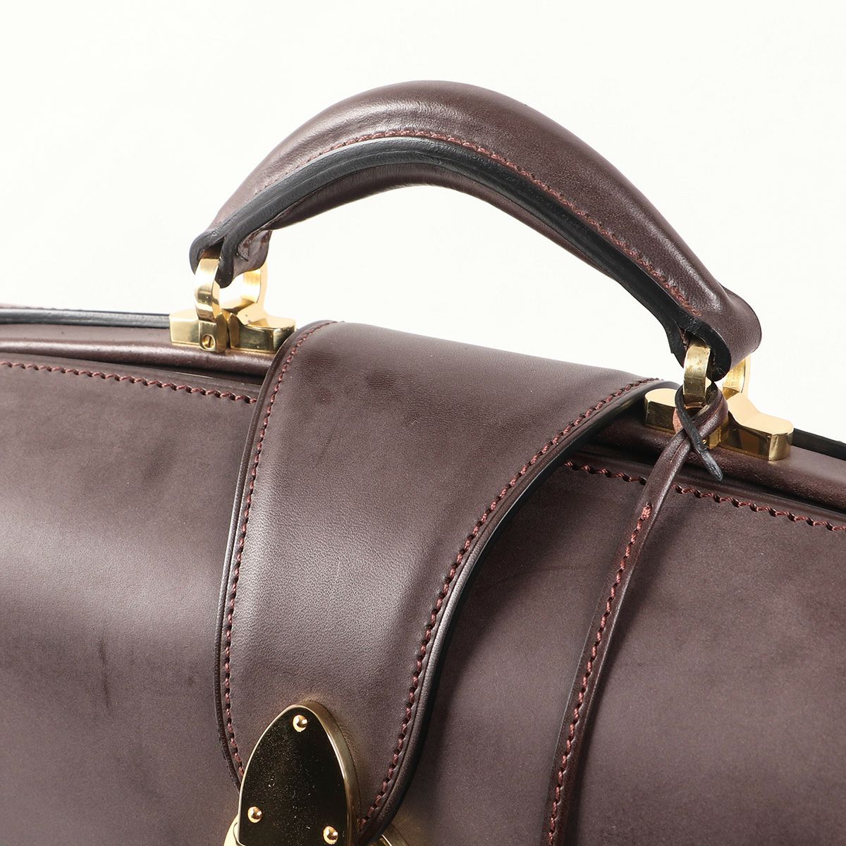万双 ダレスバッグ ブライドルレザー 2マチ ダークブラウン ブライドル