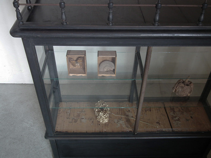 A01226 アンティーク 大正浪漫 古いタバコ屋の4面ガラスショーケース