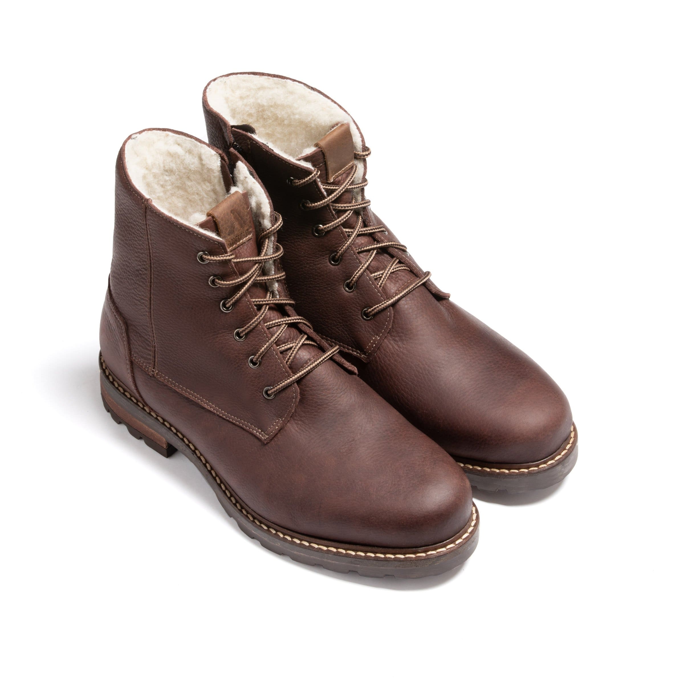 Anfibio Winter Side Zip Wool Lined Brown Boot - VIKTOR # 9312