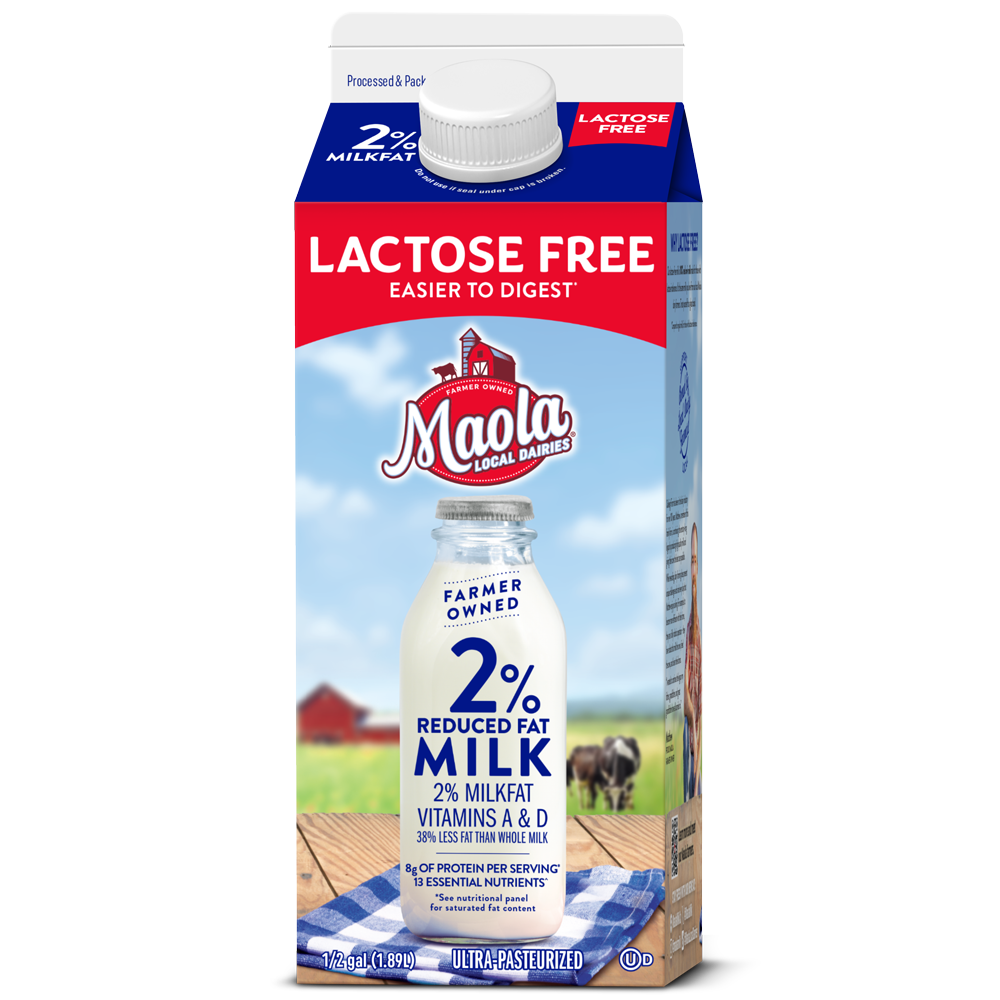 Maola Lactose Free 2% Reduced Fat Milk | Rich & Easier to Digest