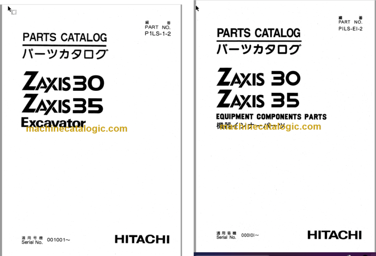 Hitachi ZX30 ZX35 Excavator Parts Catalog & Equipment Components