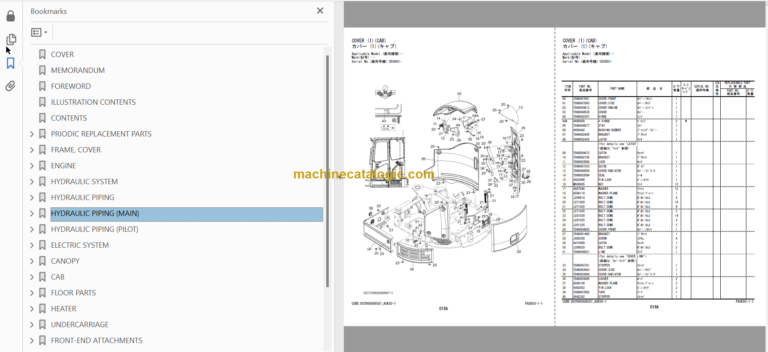 Hitachi ZX26U-6 Hydraulic Excavator Parts Catalog & Equipment