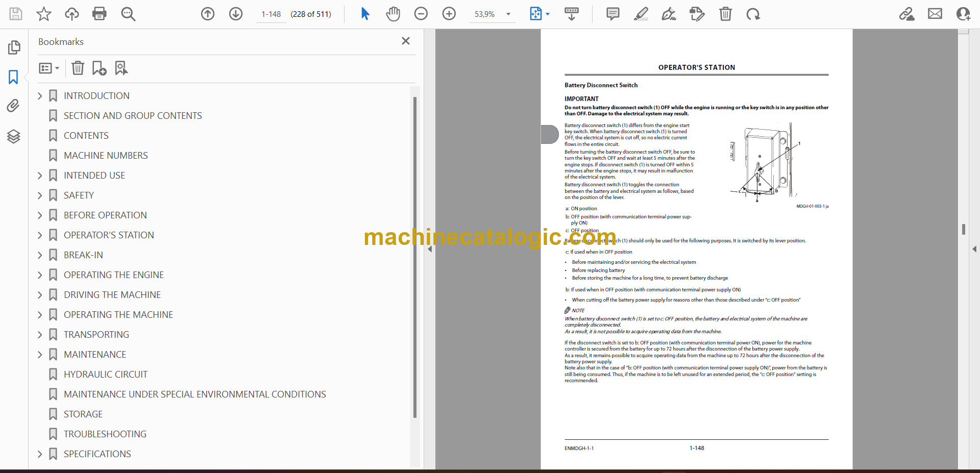 Hitachi ZX200-7G, ZX330-7G class Hydraulic Excavator Operator's