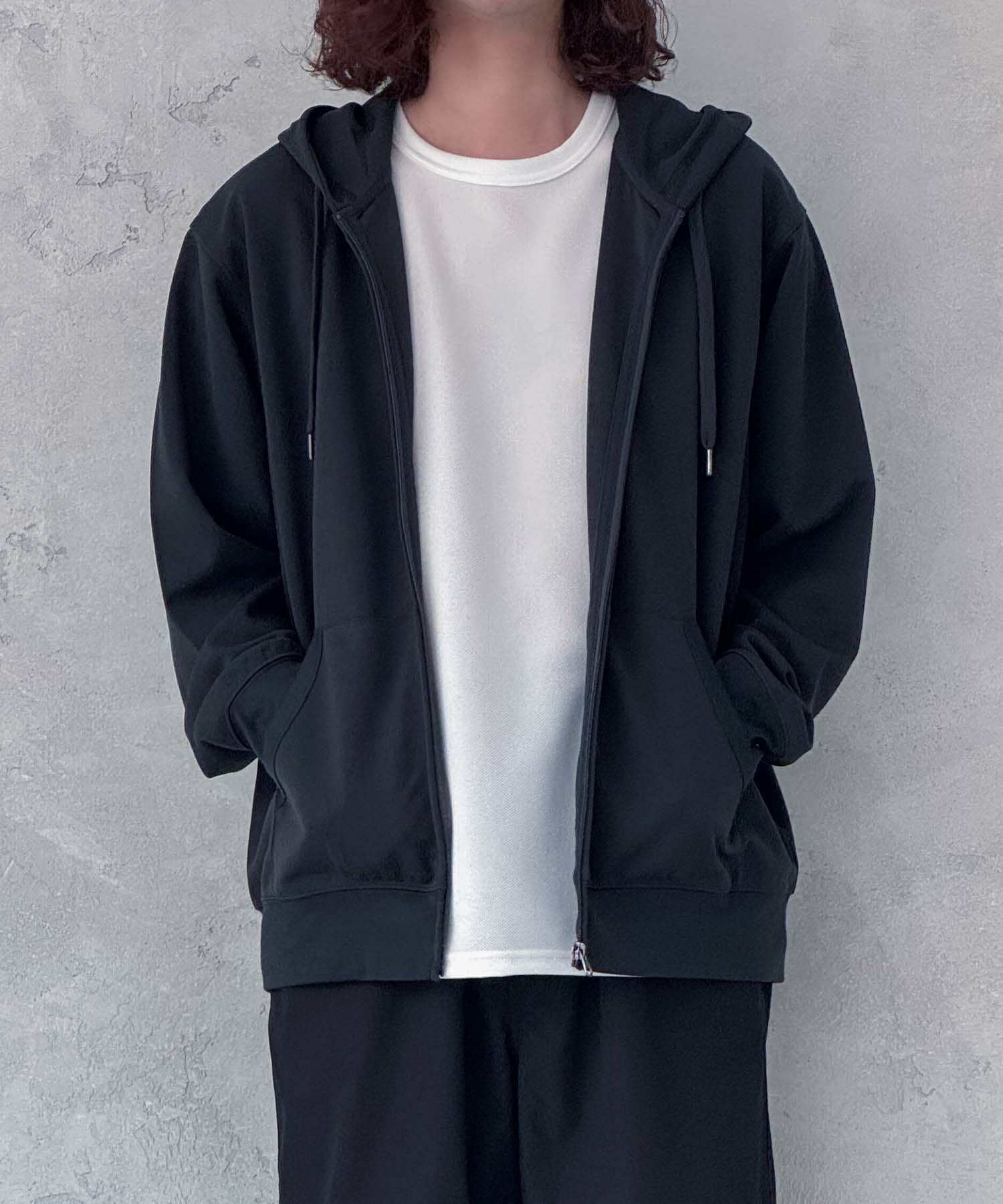 NAVY ジョーゼットZIPパーカー メンズ