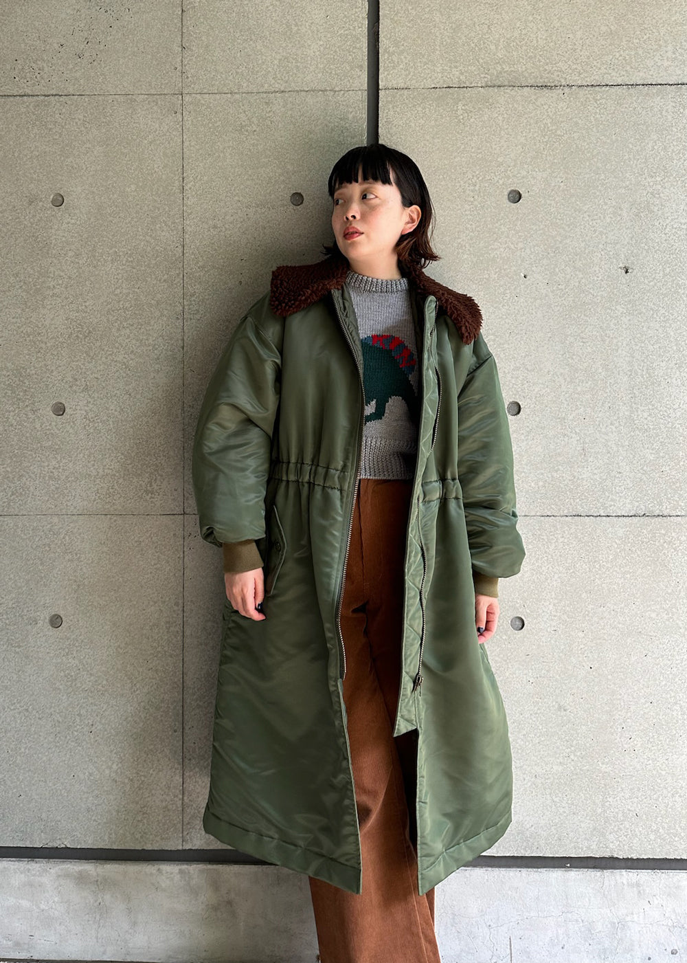 OSHIMA REI | MA-1 LONG CT ボア付きロングコート| MACHU PICHU SHOP