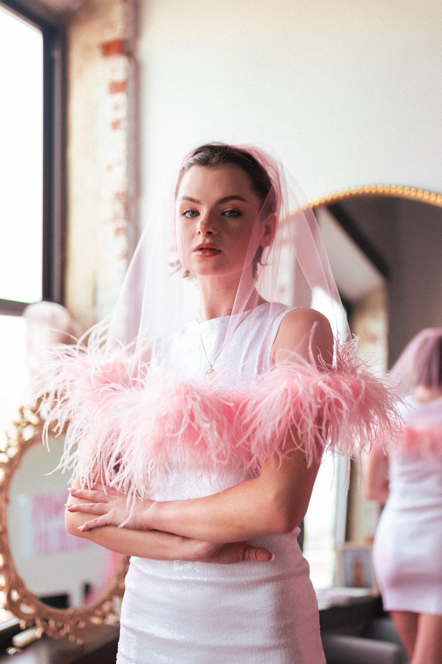 Fluffy Feather Veil – Madison Chamberlain