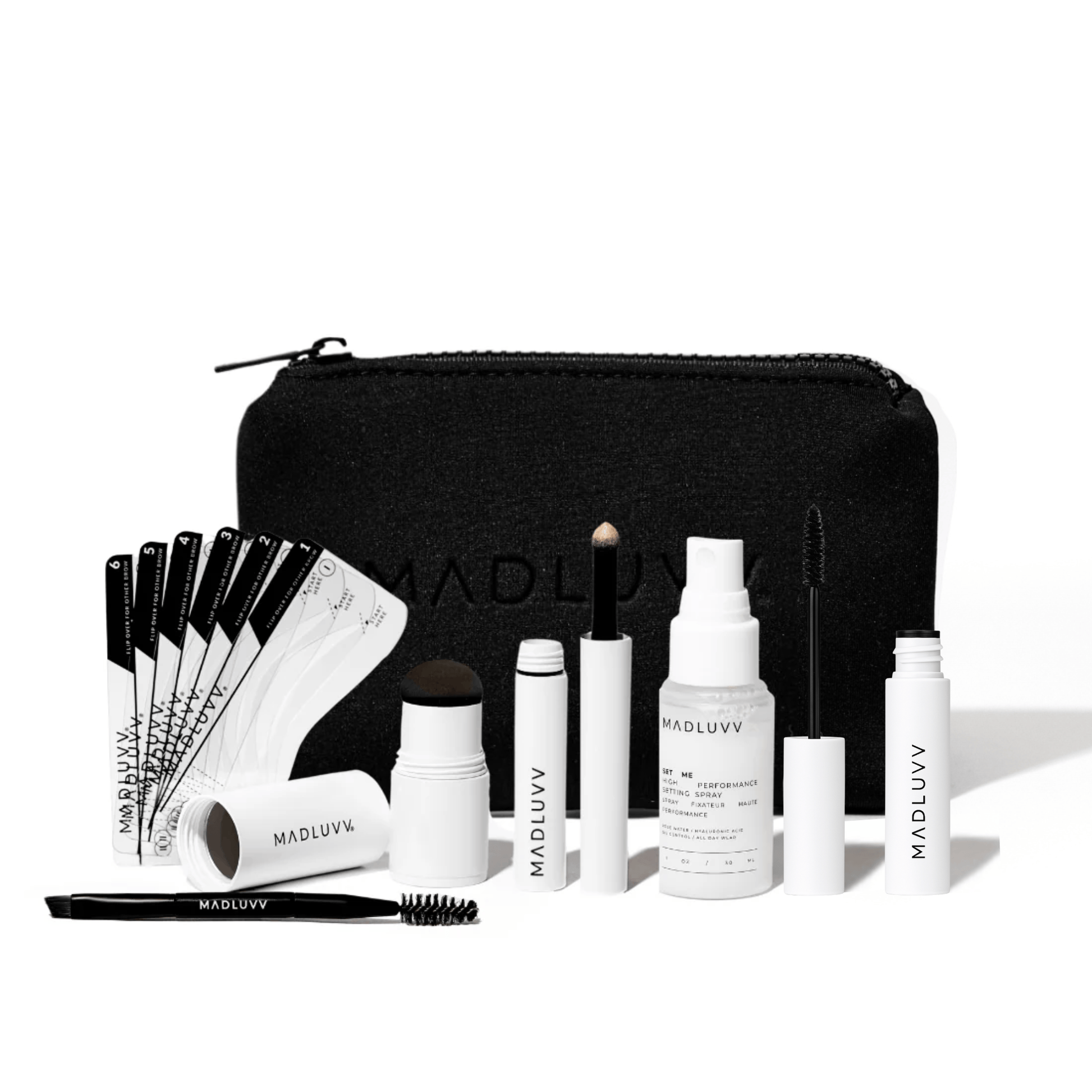 Eyebrow Makeup Bundle Kit - Brow Stamp™ and Full-Zip Travel Pouch