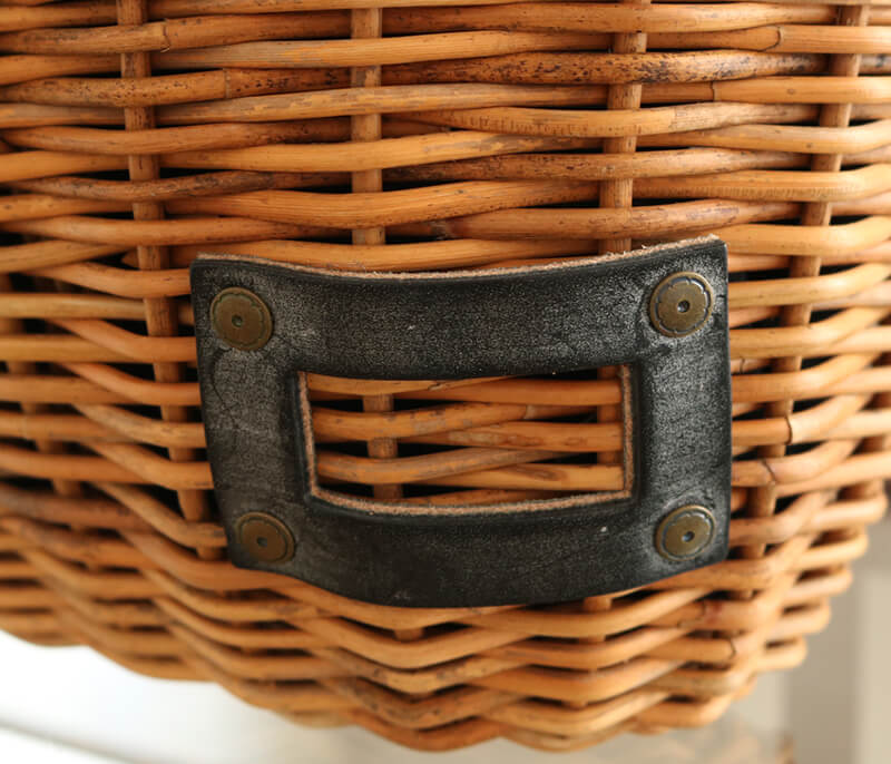 ebagos 横長かご ブライドルレザー×紅籐 BLACKエバゴス | マドリガル