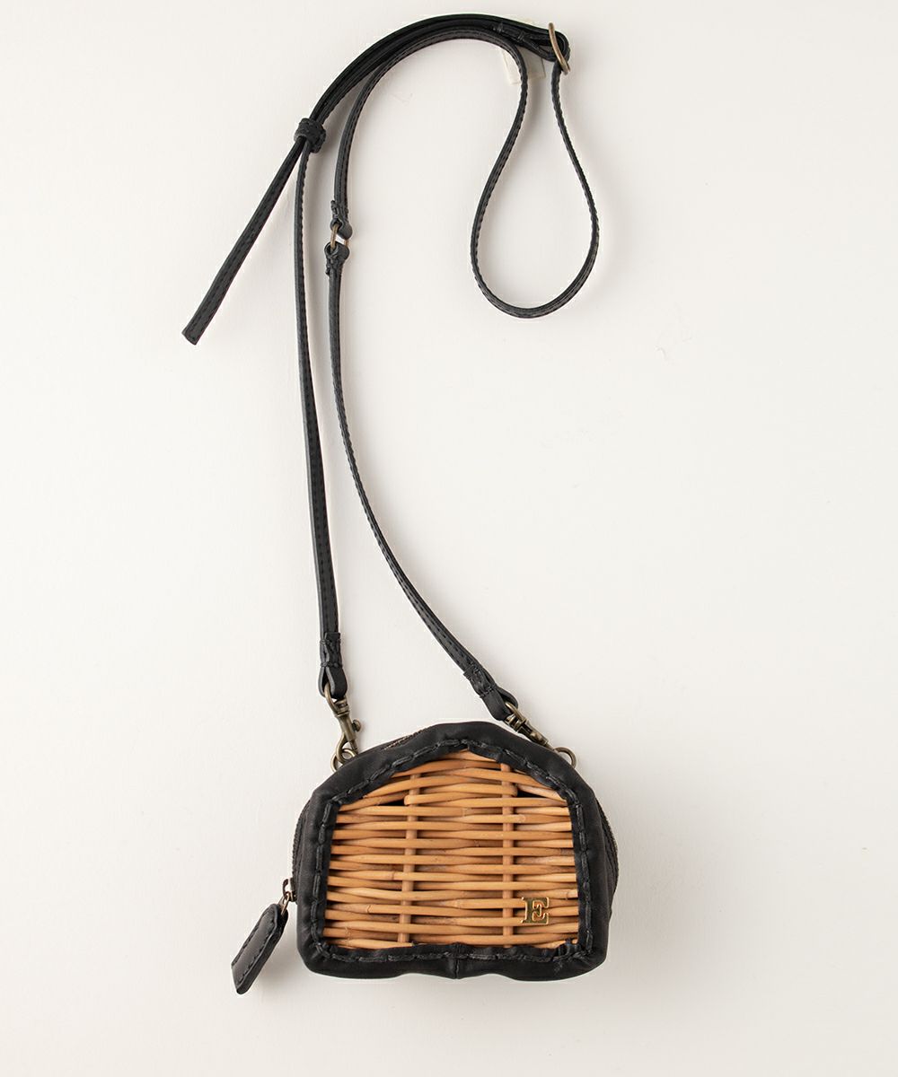 ebagos 「ウォレットショルダーミニ」牛ソフト ショルダーベルト 籐