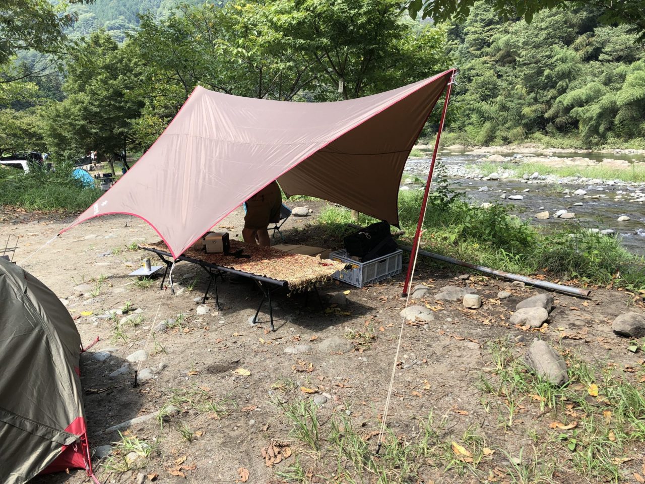 スノーピークペンタシールド レビュー。おしゃれカラーが際立つタープ