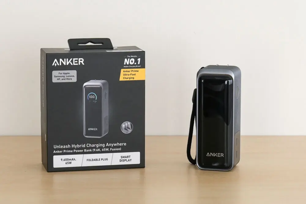 Anker Prime Power Bank (9600mAh, 65W, Fusion)をレビュー！ノートPC