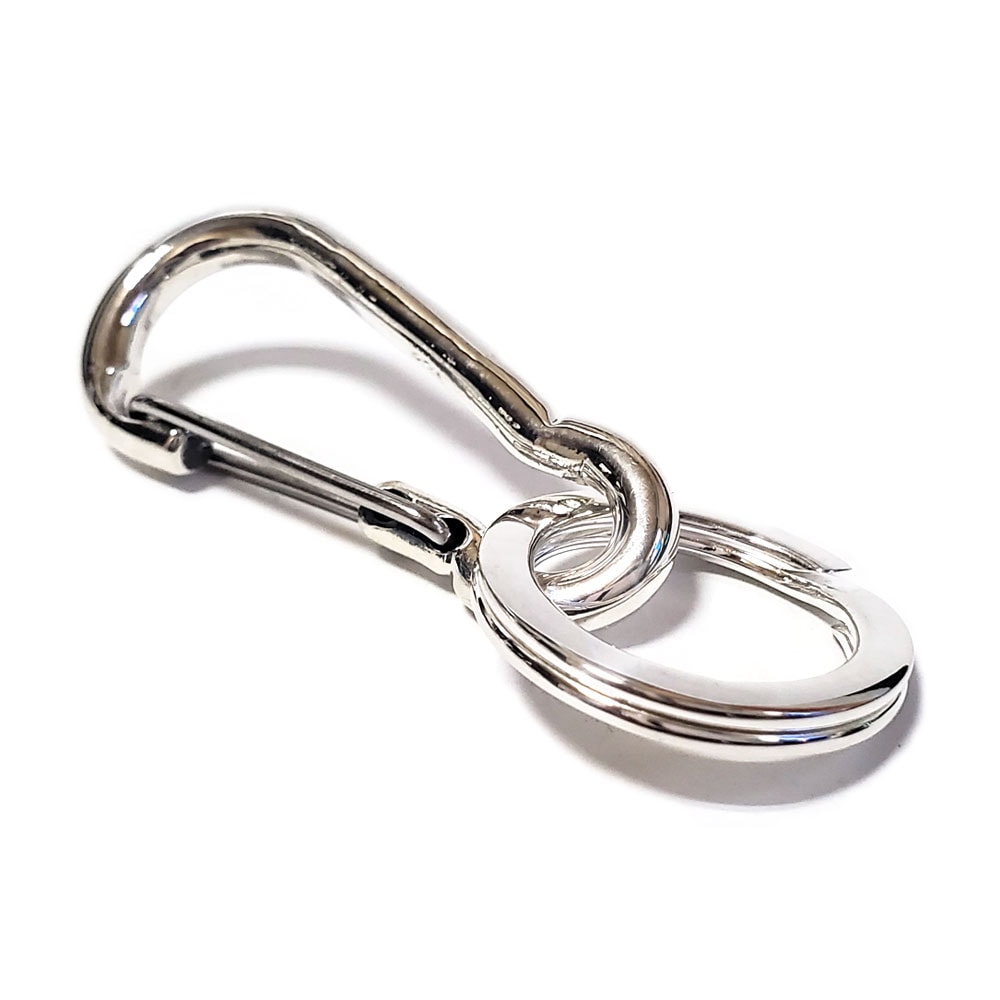 シンプルスタイル 49mm シルバー925 カラビナ キーホルダー