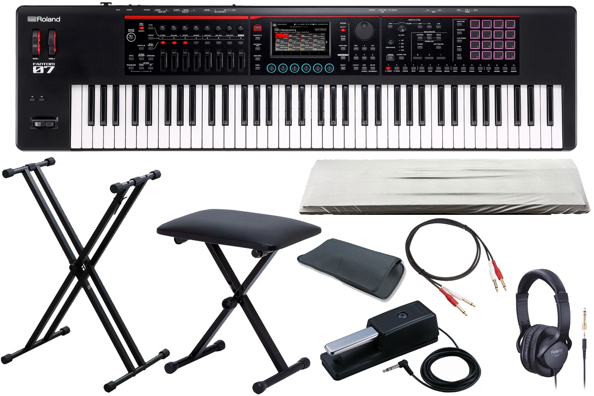 Roland ローランド / FANTOM-07 [X型キーボードスタンド + ベンチ +