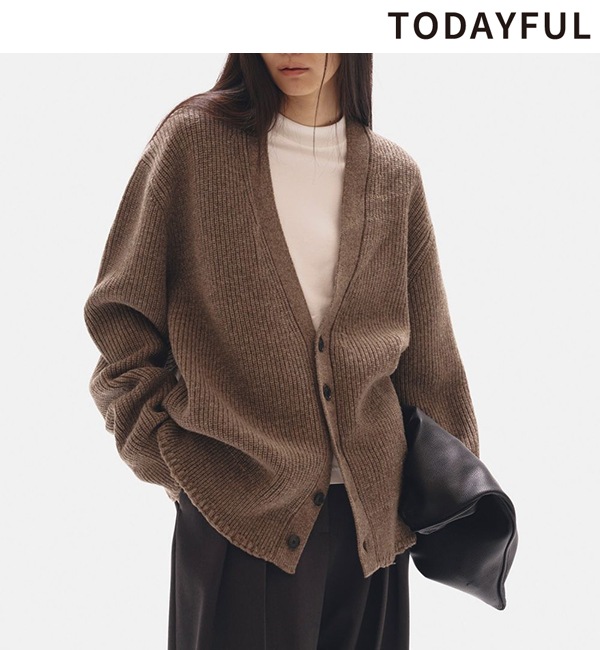 SALE20%OFF】TODAYFUL トゥデイフル Wool Ribknit Cardigan 12520519